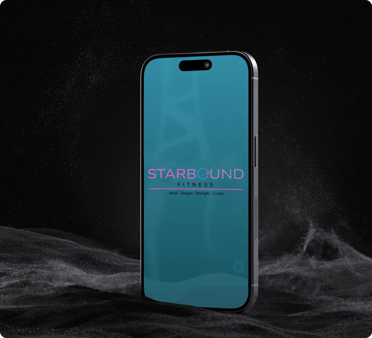 Phone displaying the Starbound Fitness app welcome screen